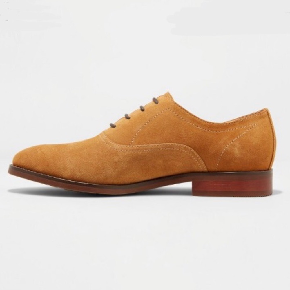 Goodfellow & Co Tan Genuine Suede Oxfords, NWT - Picture 2 of 4